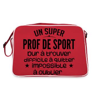 Un Super Prof de Sport Cadeau Prof de Sport - Sac Retro - rouge/blanc - Dos