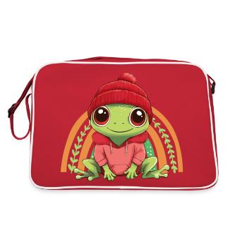 Frog Cute Cute Baby Kids Animal Cartoon - Retro Bag - red/white - Back