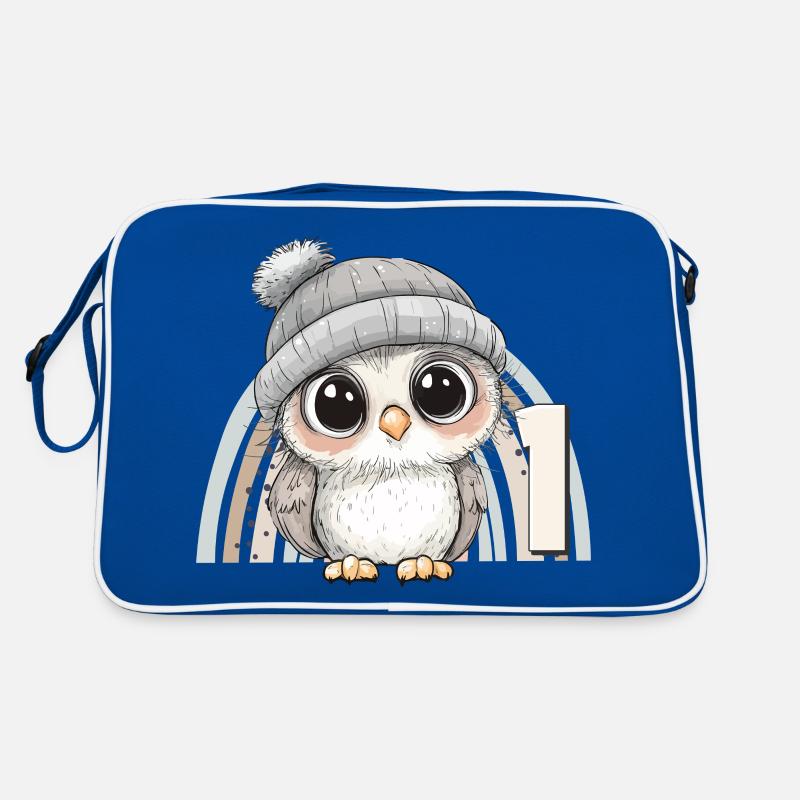 1. Geburtstag Eule Regenbogen Süß Niedlich Retro Tasche