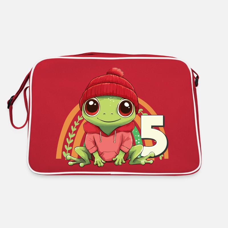 5th Birthday Frog Rainbow Cute Cute Retro Bag
