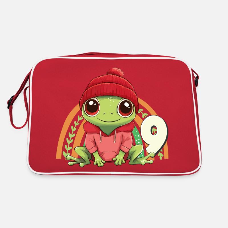 9th Birthday Frog Rainbow Cute Cute Retro Bag