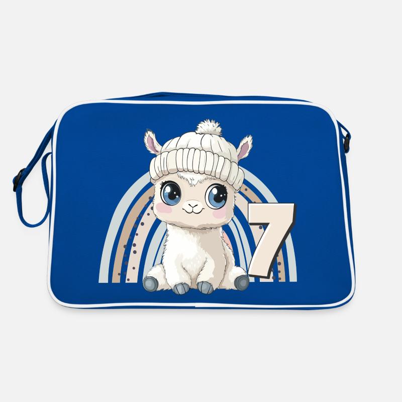 7th Birthday Alpaca Llama Rainbow Cute Cute Retro Bag