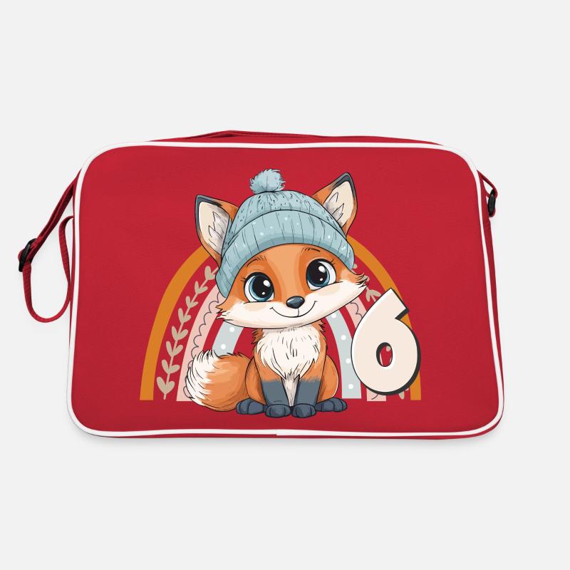 6ème anniversaire Renard Arc-en-ciel Mignon Mignon Sac Retro