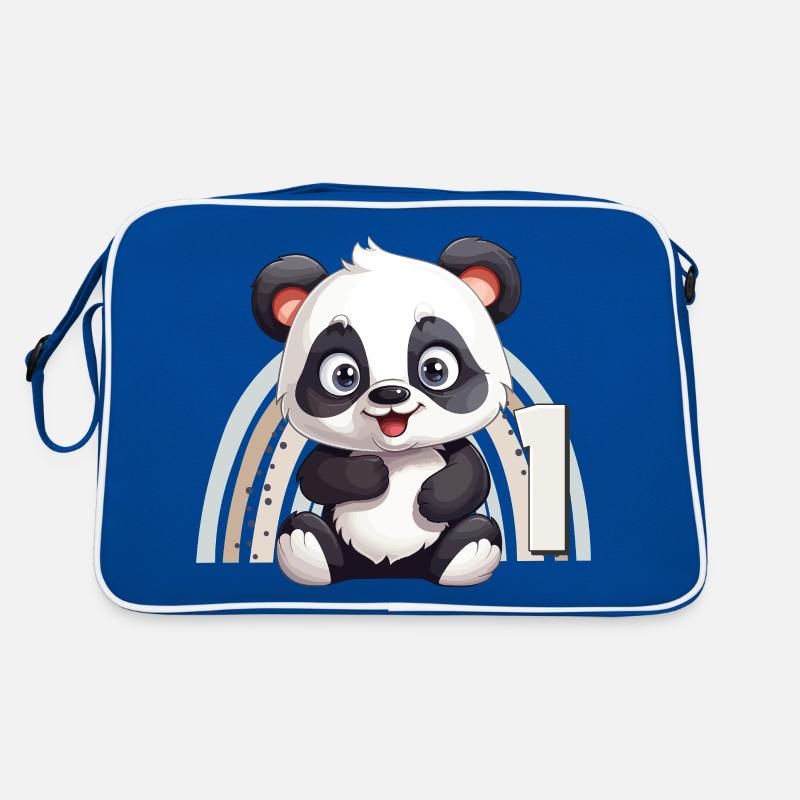 1er anniversaire Panda Ours Arc-en-ciel Mignon Mignon Sac Retro