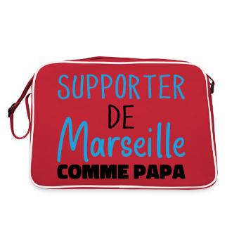 Humour Marseillais Supporter de Marseille - Sac Retro - rouge/blanc - Dos