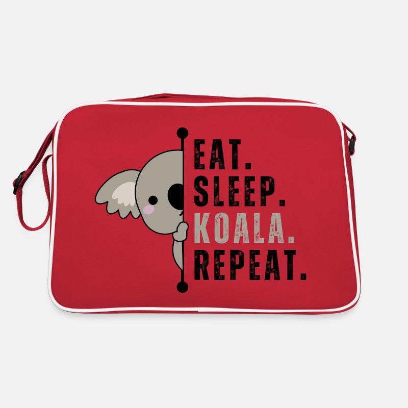 Manger Dormir Koala Répéter - Sac Retro - rouge/blanc