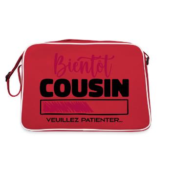 soon cousin please wait - Retro Bag - red/white - Back