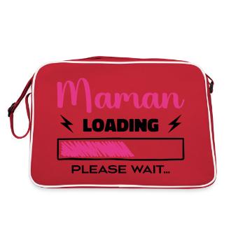 Mom loading Please Wait... - Retro Bag - red/white - Back