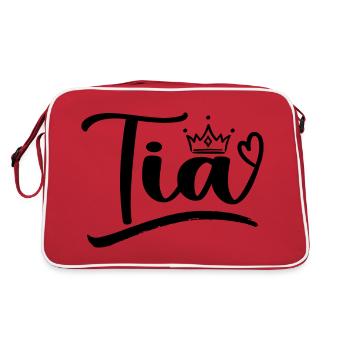 Best Tia Ever Aunt Leopard Print Mothers Day Tia - Retro Bag - red/white - Back