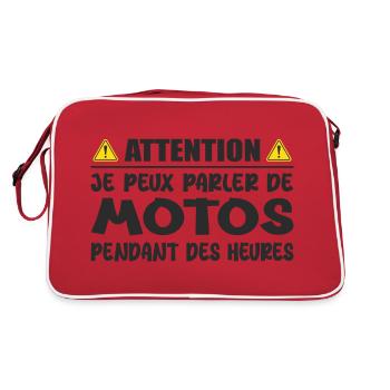 Wenn wir über Motorräder sprechen, seien Sie vorsichtig, ich kann über Motorräder sprechen - Retro Tasche - Rot/Weiß - Hinten