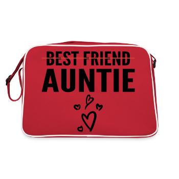 Promoted to Auntie - Best Friend to Auntie - Sac Retro - rouge/blanc - Dos