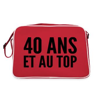 40 Jahre alt und an der Spitze - Retro Tasche - Rot/Weiß - Hinten
