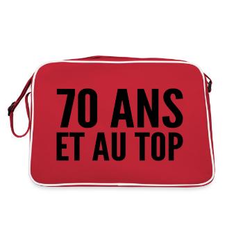 70 Jahre alt und an der Spitze - Retro Tasche - Rot/Weiß - Hinten