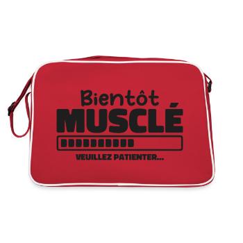 Soon to be muscular - please wait - Retro Bag - red/white - Back