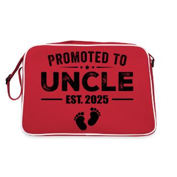 Promoted To Uncle Est 2025 Funny For New Uncle - Sac Retro - rouge/blanc - Dos