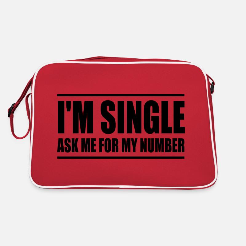 Ich bin Single, frag mich nach meiner Nummer Retro Tasche