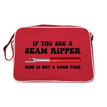 Funny Quilting For Women Quilter Seamstress Fabric - Retro Bag - red/white - Back
