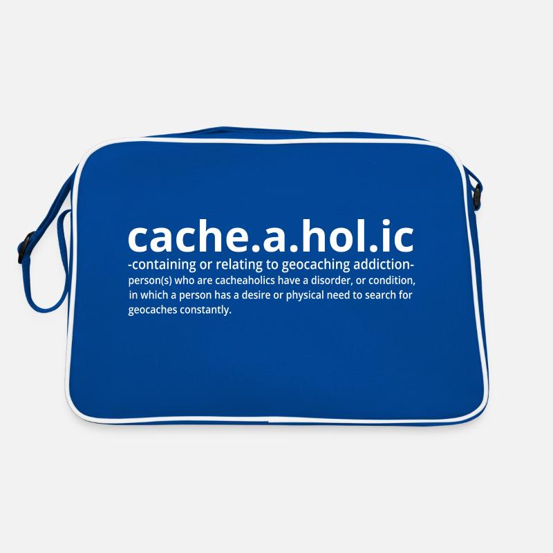 Cacheaholic lustige Definition eines Geocachers Retro Tasche