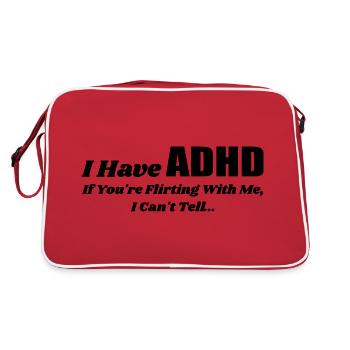 I Have Adhd If You're Flirting With Me | Flirting - Retro Bag - red/white - Back
