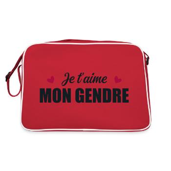 Je t'aime mon gendre - Sac Retro - rouge/blanc - Dos