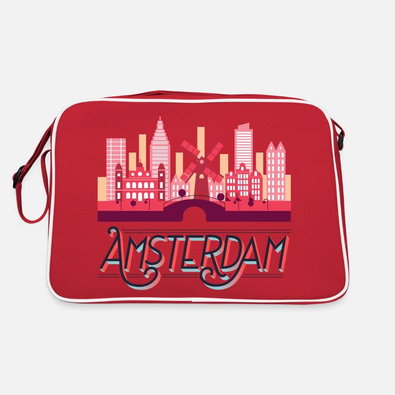 Amsterdam, Pays-Bas, Pays-Bas, Skyline City Sac Retro