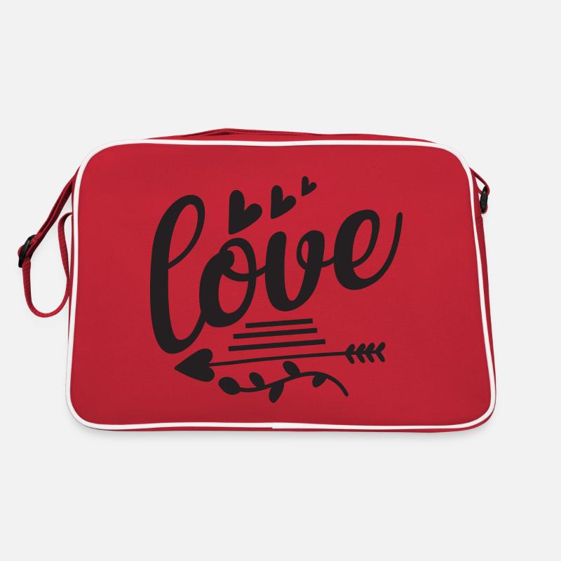 L’amour avec des flèches et des cœurs Sac Retro