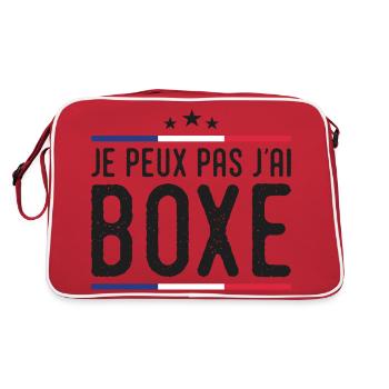 Boxen Ich kann nicht Boxen Boxen Frankreich - Retro Tasche - Rot/Weiß - Hinten