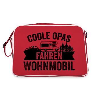 Cool Grandpas Driving Motorhome Caravan Camper Womo - Retro Bag - red/white - Back