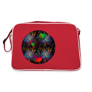 Musical note - "ONE" - Retro Bag - red/white - Back