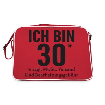 I'm 30+ funny saying for cool people - Retro Bag - red/white - Back