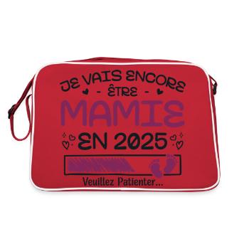 Ich werde auch 2025 noch eine Oma sein - Retro Tasche - Rot/Weiß - Hinten