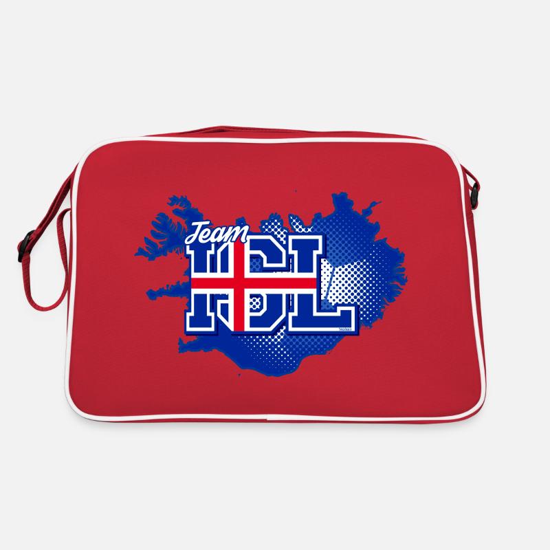 Team ISL Map Iceland with Ball Pattern Retro Bag