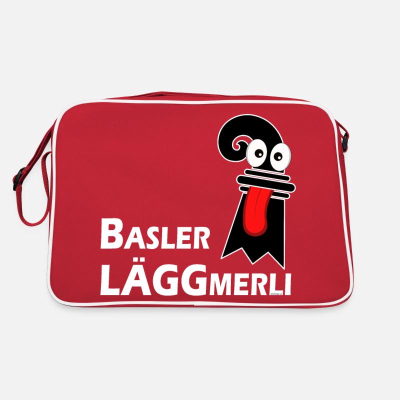 Basler Läggmerli - Frecher Baslerstab mit Zunge Retro Tasche
