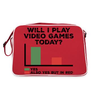 Werde ich heute Videospiele spielen | Videospiele - Retro Tasche - Rot/Weiß - Hinten