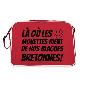 blagues bretonnes,cadeaux humoristique,Humour BZH - Sac Retro - rouge/blanc - Dos