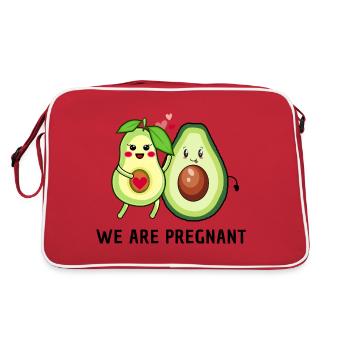 we are pregnant - Avocado Eltern - Retro Tasche - Rot/Weiß - Hinten