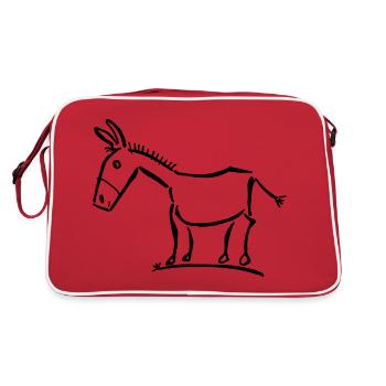 Mignon âne / jeu d’âne - Logo - Sac Retro - rouge/blanc - Dos