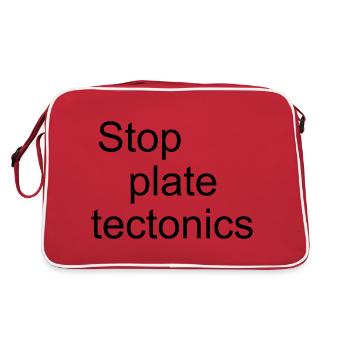 Stop plate tectonics - Retro Bag - red/white - Back
