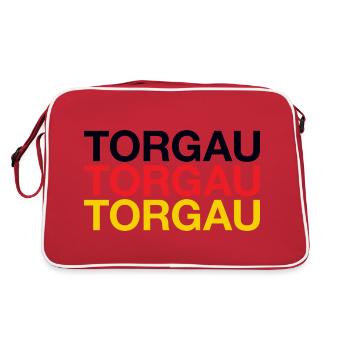 TORGAU - Sac Retro - rouge/blanc - Dos