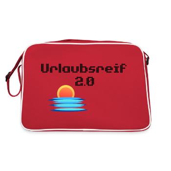 Motif de vacances avec le soleil et la mer, prêt pour les vacances 2.0 - Sac Retro - rouge/blanc - Dos