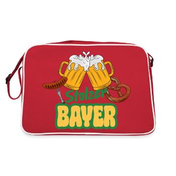 Stolzer Bayer - Bretzel à la bière Bratwurst Volksfest - Sac Retro - rouge/blanc - Dos