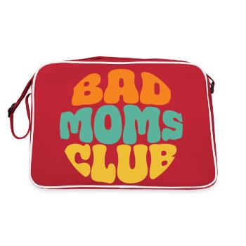 bad moms club retro logo kreis - Retro Tasche - Rot/Weiß - Hinten