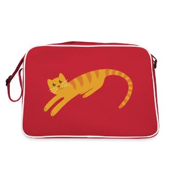 Abstract Cat N°1 - Retro Bag - red/white - Back
