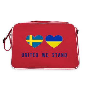 United we stand Schweden und Ukraine - Retro Tasche - Rot/Weiß - Hinten