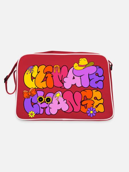 Changement climatique, Changement climatique - Sac Retro - rouge/blanc - Dos