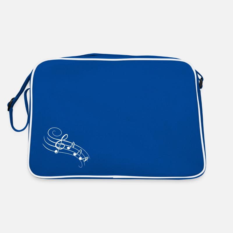 Music notes - white Retro Bag