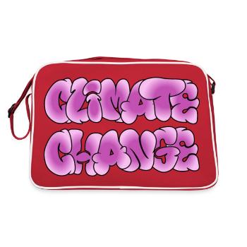Changement climatique, Changement climatique, Changement climatique - Sac Retro - rouge/blanc - Dos