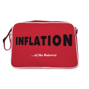 Lettering INFLATION of the Universe, black and white - Retro Bag - red/white - Back