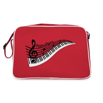Clavier Pianiste - sur lumineux - Sac Retro - rouge/blanc - Dos