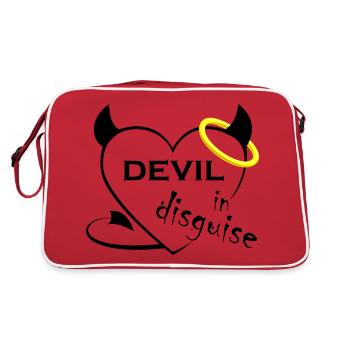Devil in disguise - Retro Tasche - Rot/Weiß - Hinten